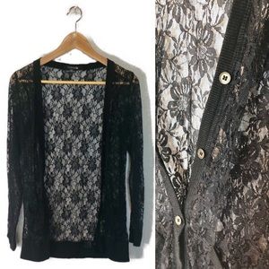 Sexy Black Lace Cardigan